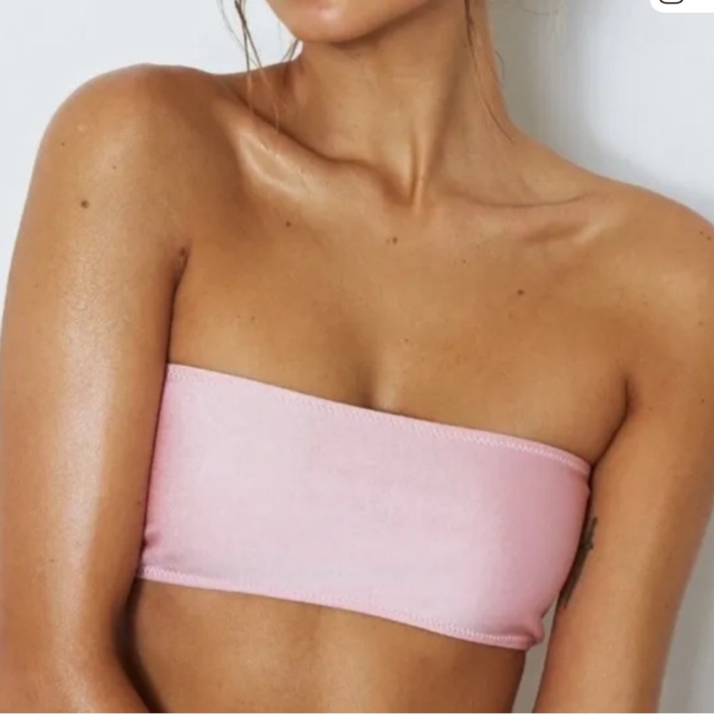 White Fox Boutique Pale Pink Strapless Bandeau Bikini Top
